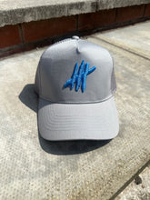 Load image into Gallery viewer, Black trucker youths cap with grey logo
