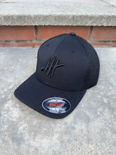 Load image into Gallery viewer, Black original tactel mesh cap with black logo
