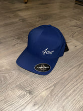 Load image into Gallery viewer, Royal blue delta flexfit cap with white logo
