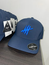 Load image into Gallery viewer, Navy delta flexfit cap with blue logo
