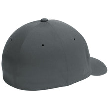 Load image into Gallery viewer, Charcoal delta flexfit cap with grey &amp; white logo
