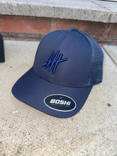 Load image into Gallery viewer, New All Navy trucker cap with grey logo
