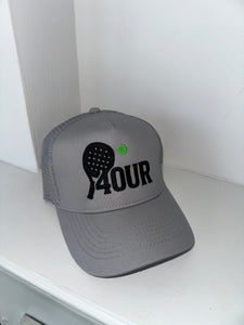 Black & grey padel youths cap with grey logo