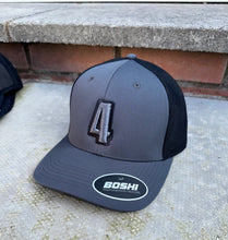 Load image into Gallery viewer, Grey/black trucker cap with grey/black logo
