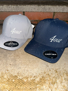 Navy delta flexfit cap with white logo