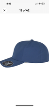 Load image into Gallery viewer, Royal blue delta flexfit cap with white logo
