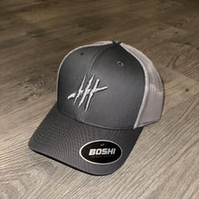 Load image into Gallery viewer, Grey/sliver trucker cap with grey logo
