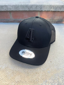 New Black trucker cap with black logo