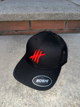 Load image into Gallery viewer, Black Trucker With Red logo
