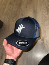 Load image into Gallery viewer, Navy trucker with white logo
