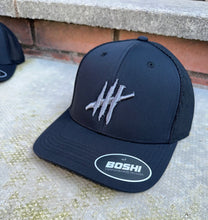 Load image into Gallery viewer, New All Black trucker cap with grey logo
