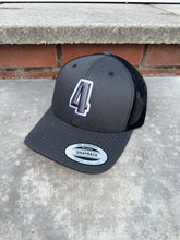 Load image into Gallery viewer, Grey trucker cap with grey &amp; white logo
