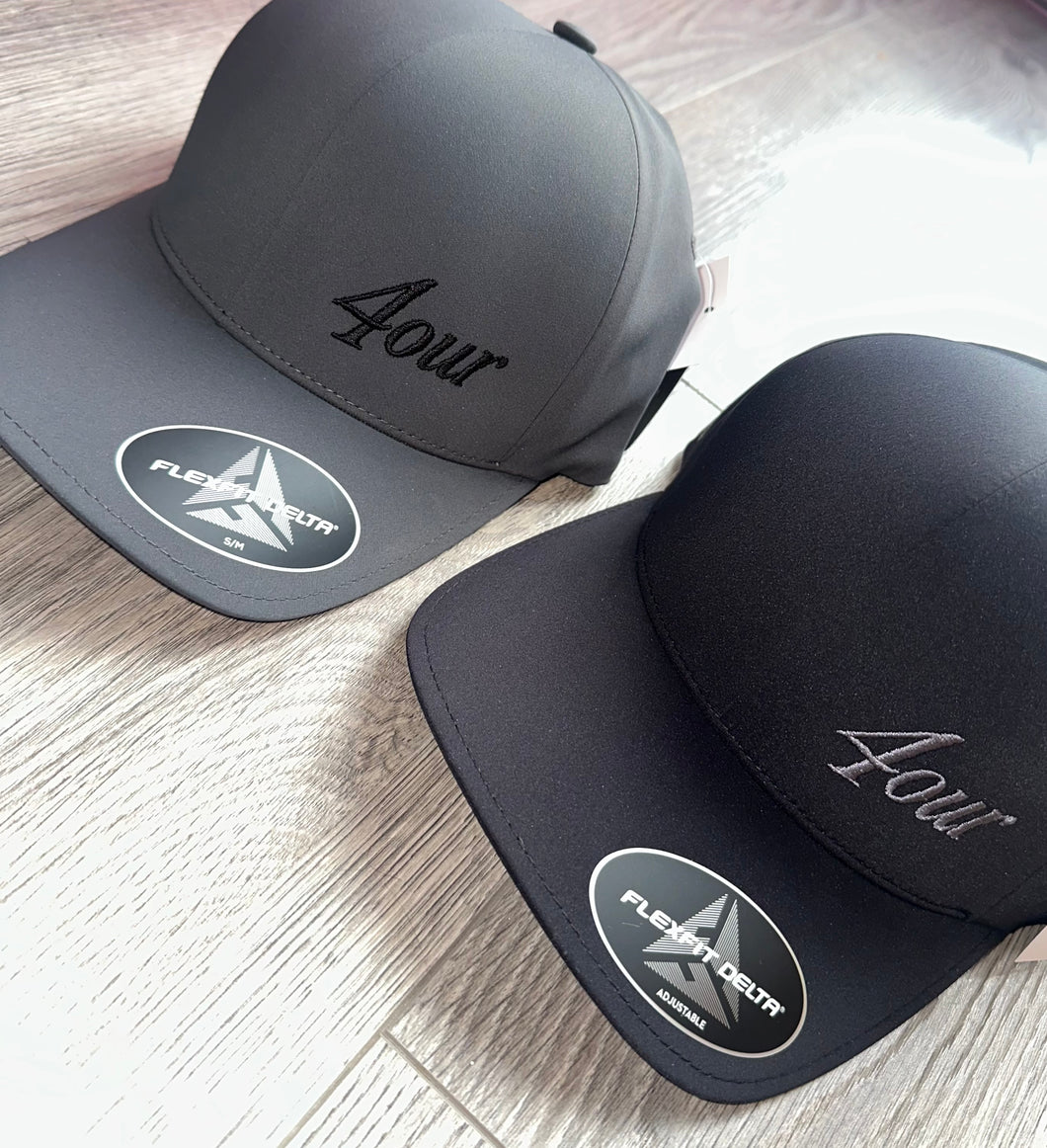 Black delta flexfit cap with grey logo