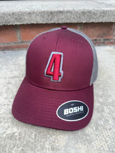 Load image into Gallery viewer, New maroon/grey trucker with maroon/grey logo

