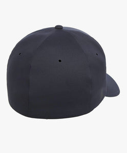 Navy delta flexfit cap with white logo