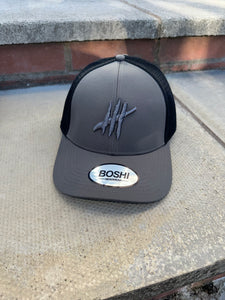 New Grey & grey trucker cap with grey logo
