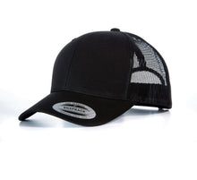 Load image into Gallery viewer, Dark grey &amp; black trucker cap with grey logo
