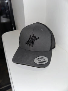 Grey & black trucker cap with black logo