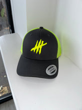 Load image into Gallery viewer, Illuminous yellow trucker cap with yellow logo
