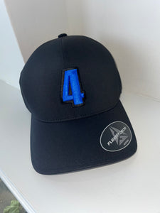 Black delta flexfit cap with blue & black logo