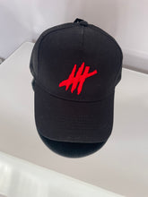 Load image into Gallery viewer, Black trucker youths cap with grey logo
