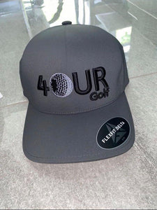 Dark grey delta flexfit cap with black & sliver golf logo