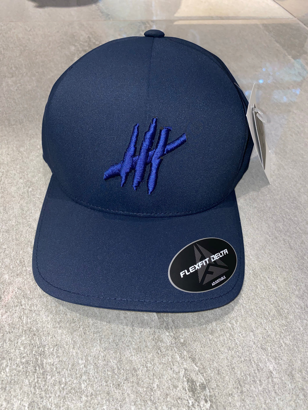 Navy delta flexfit cap with navy logo