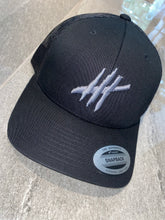 Load image into Gallery viewer, New Black trucker with grey logo
