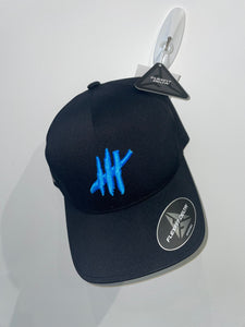 Black delta cap with blue logo